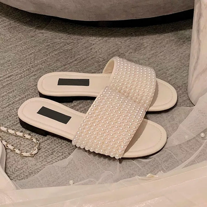 Dame slippers med luksuriøse perleaccenter og behageligt fodseng Stilla