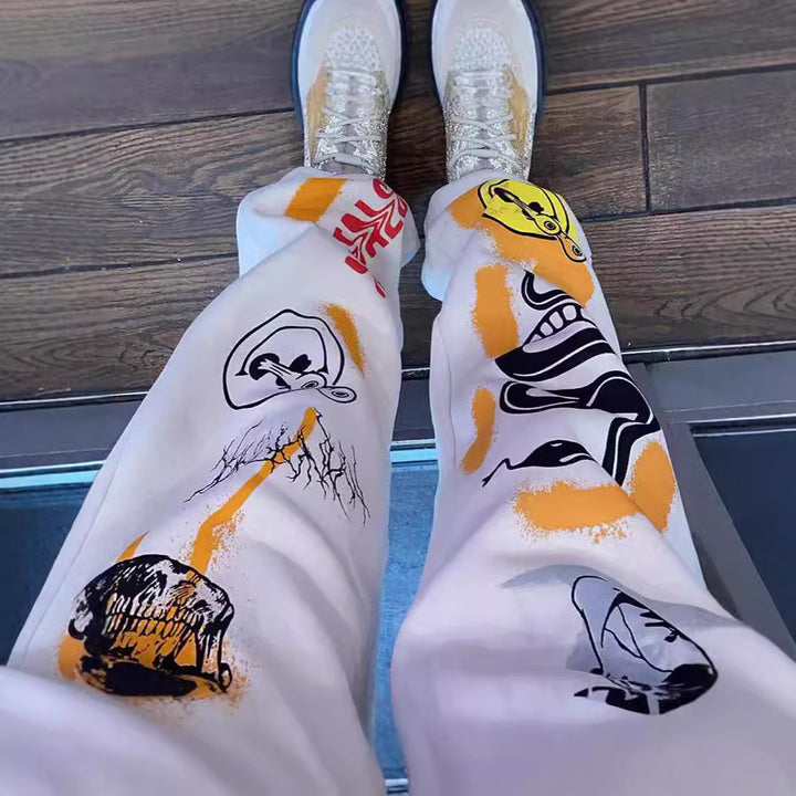 Dame Behagelige Sweatpant med kreative trykmotiver Stilla