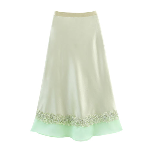 Dame elegant maxiskørt med spidsapplikationer Stilla