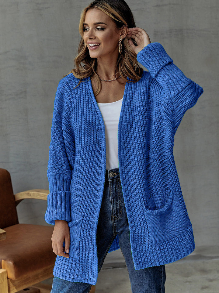 Kvinders cardigan med åben front og store lommer Stilla