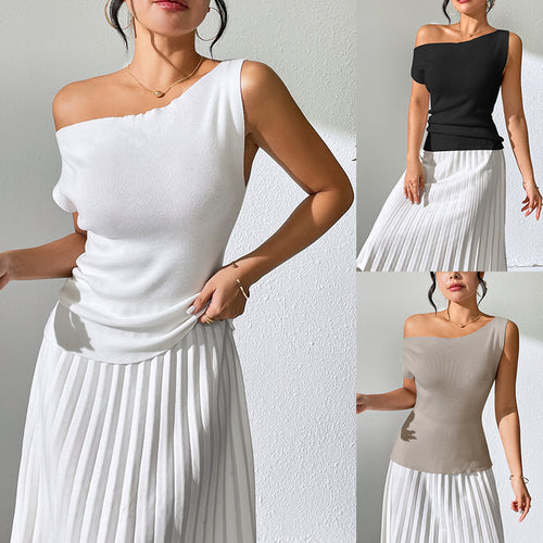 Dame Off-Shoulder Body med Ribstruktur Stilla