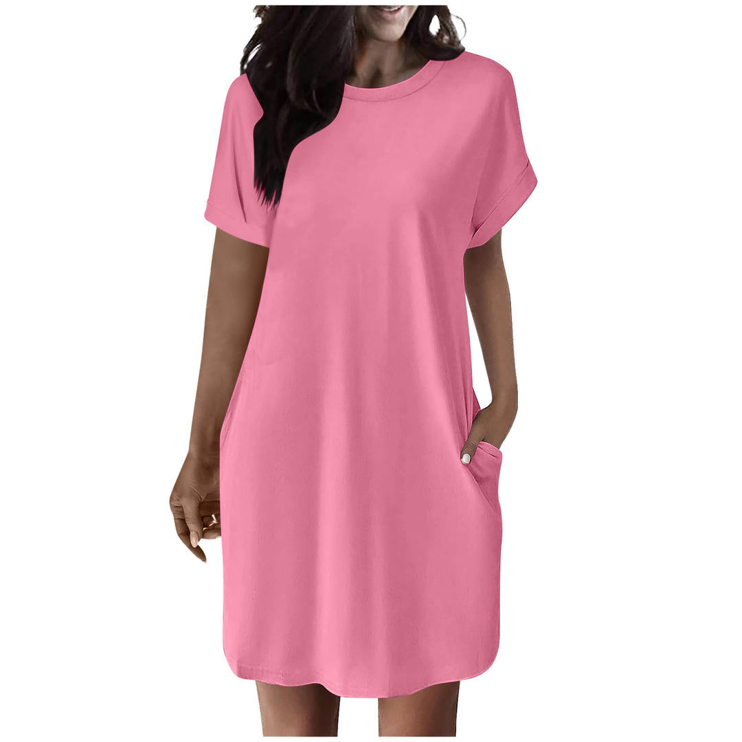Dame afslappet lomme T-shirt kjole Stilla