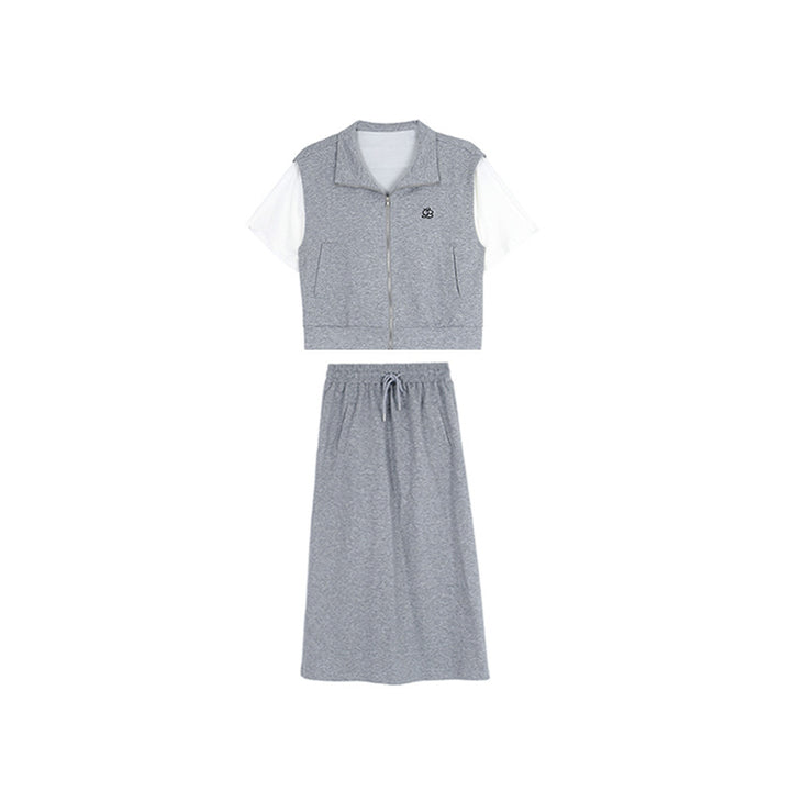 Dame sporty jumpsuit-sæt med stilfuld krave og åndbart materiale Stilla