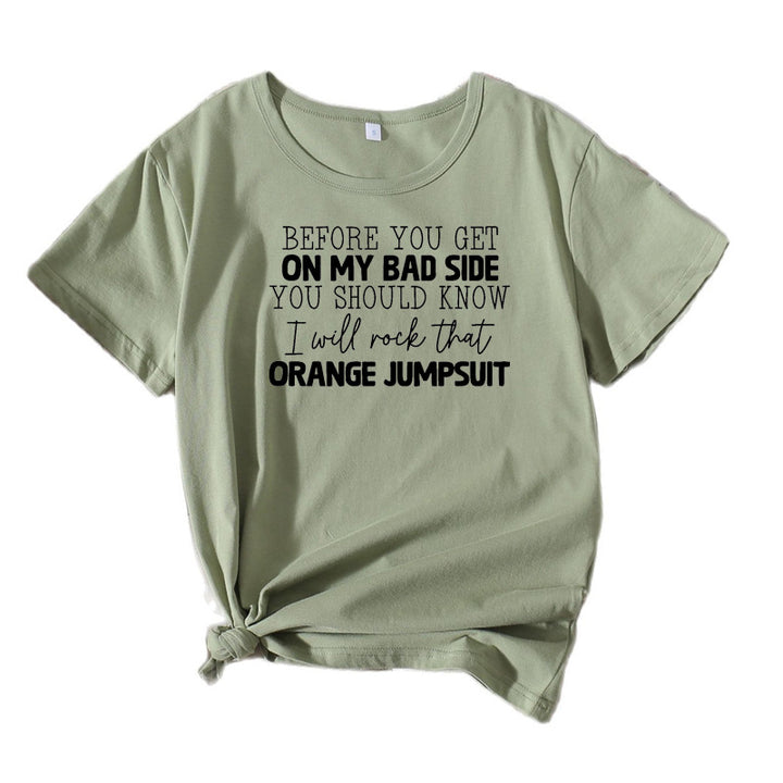 Dame kortærmet T-shirt med mærkelig grafik Stilla