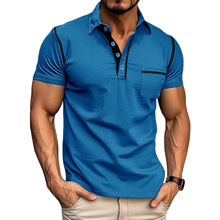 Herren kortærmet polo t-shirt med moderne snit og praktisk brystlomme Stilla