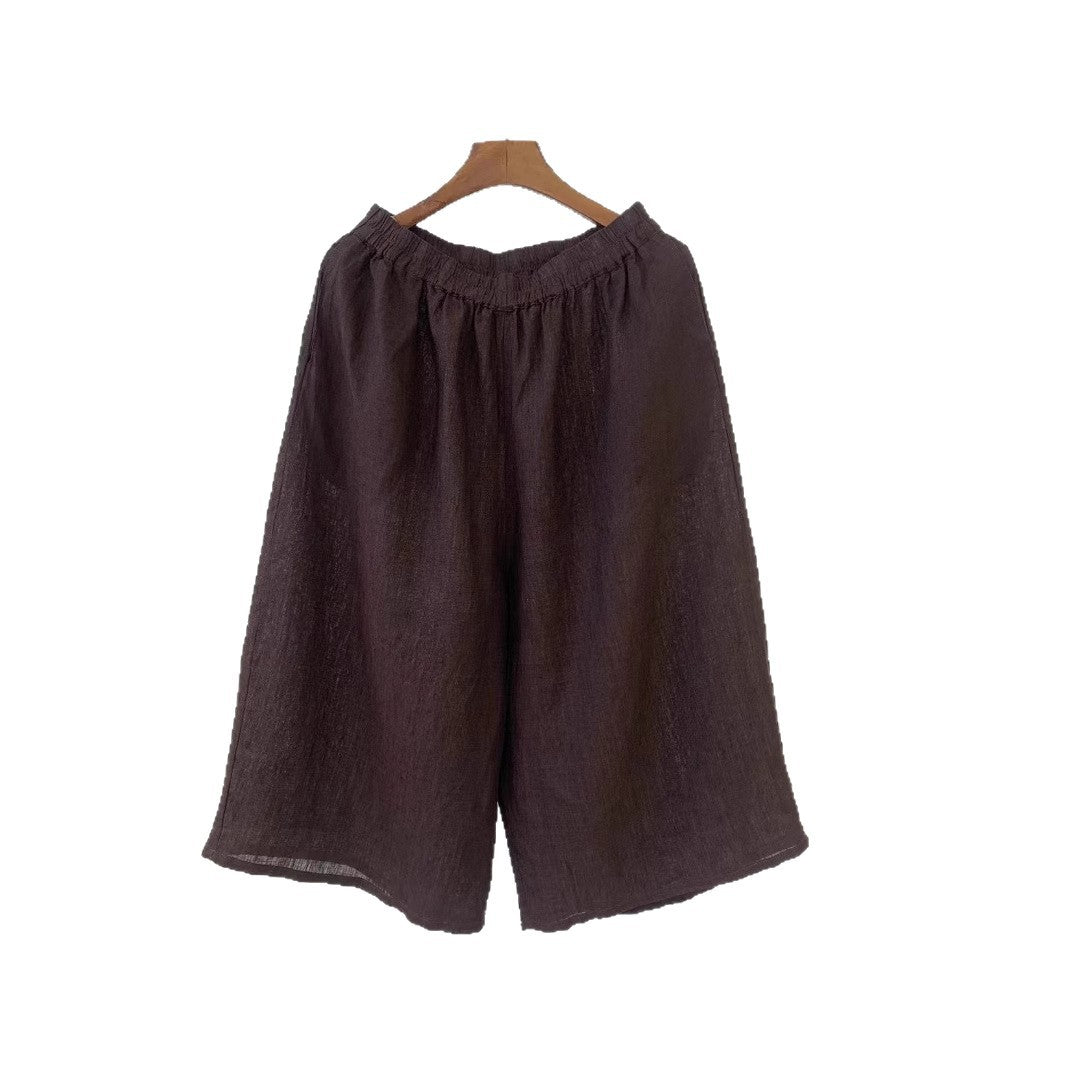 Femme Afslappet Pasform Linned Culottes Stilla