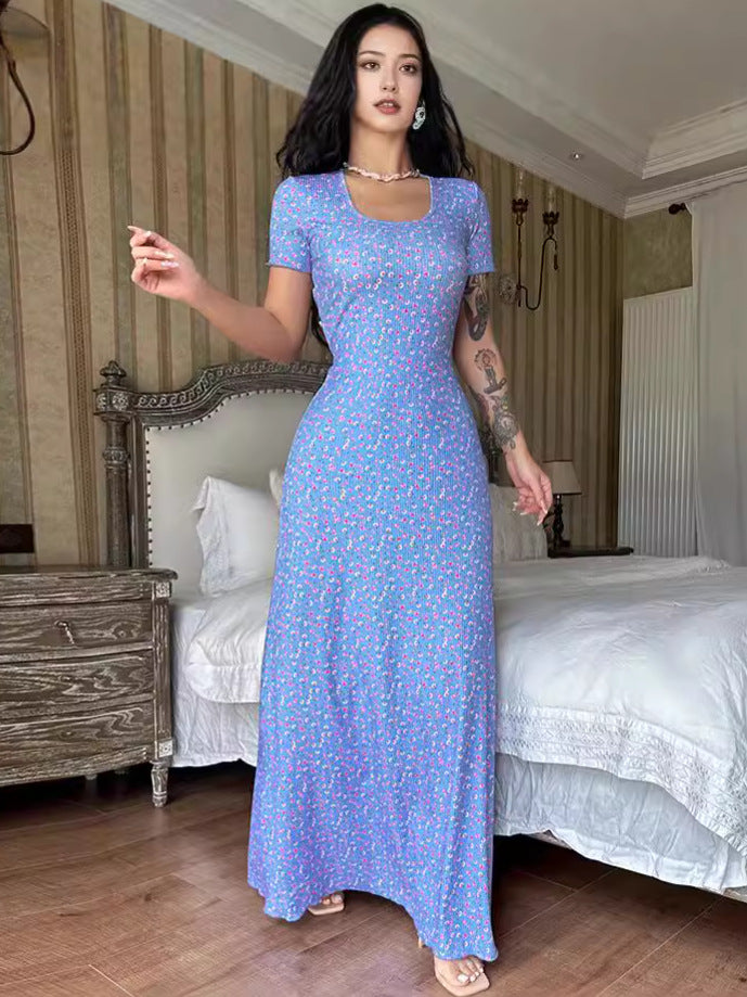 Damer Elegant Maxikjole med blomsterprint og flatterende pasform Stilla