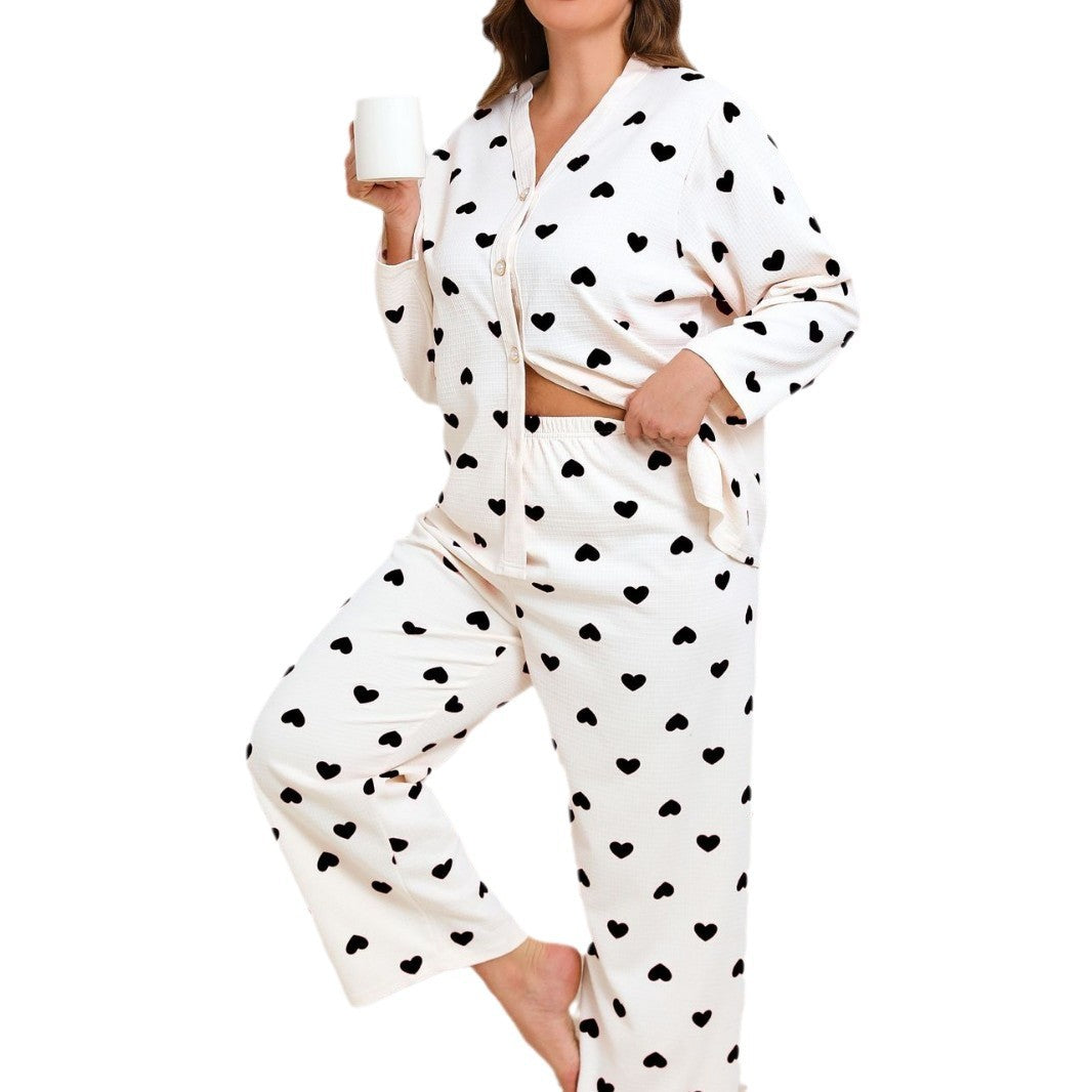 Dame pyjamasæt med hjerte-mønster Stilla