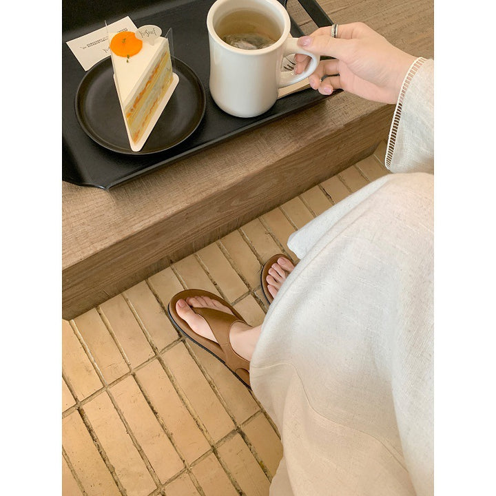 Kvinder Behagelige Tåsplit Sandaler med Justerbar Rygrem Stilla