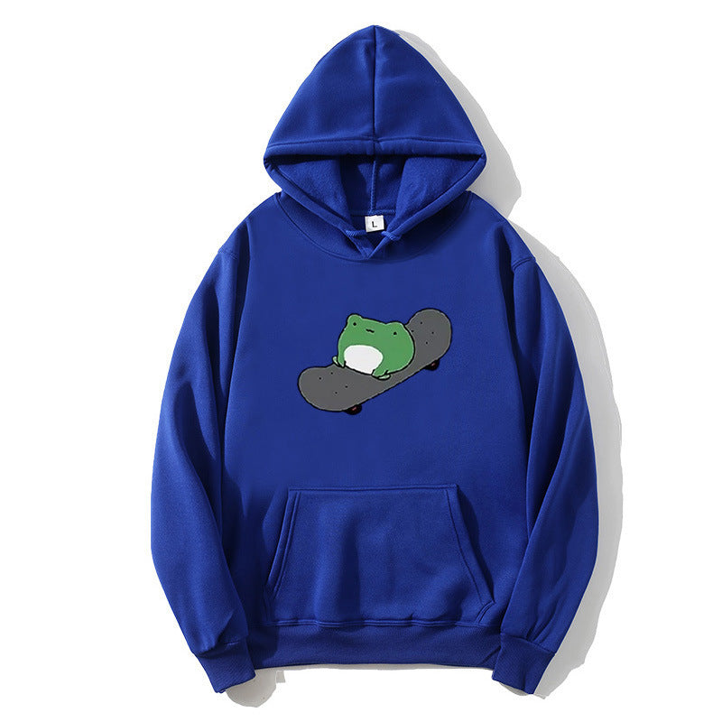 Kvinders hoodie med humoristisk frødesign Skovae