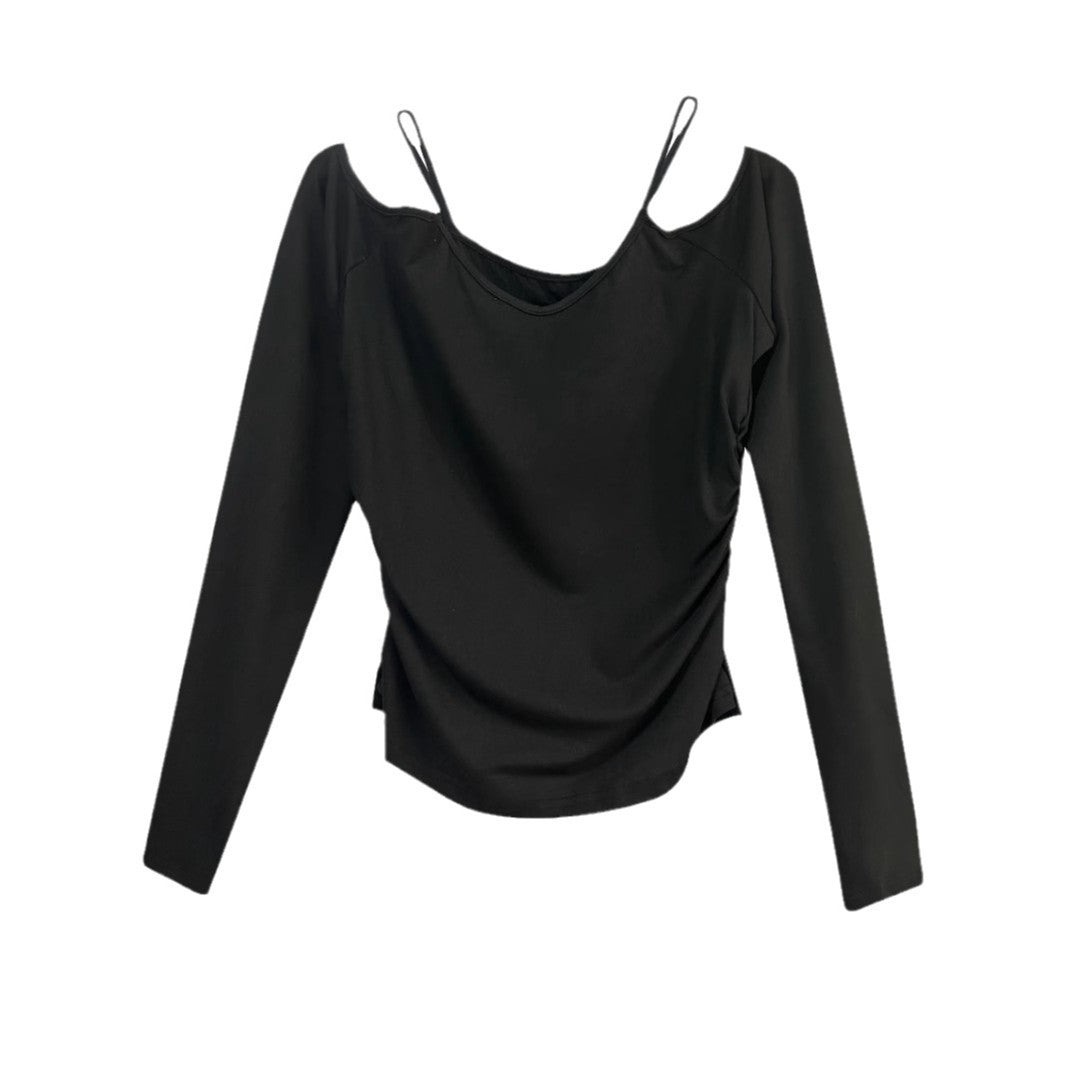 Dame Off-Shoulder Langærmetop med V-hals-design Stilla