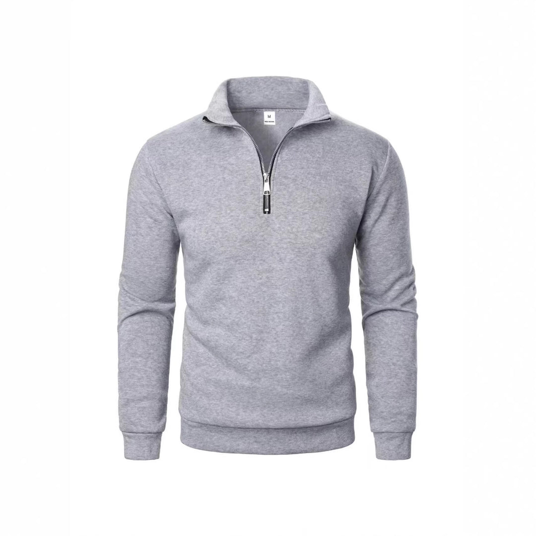 Herresweatshirt med lynlås og moderne stående krave Skovae