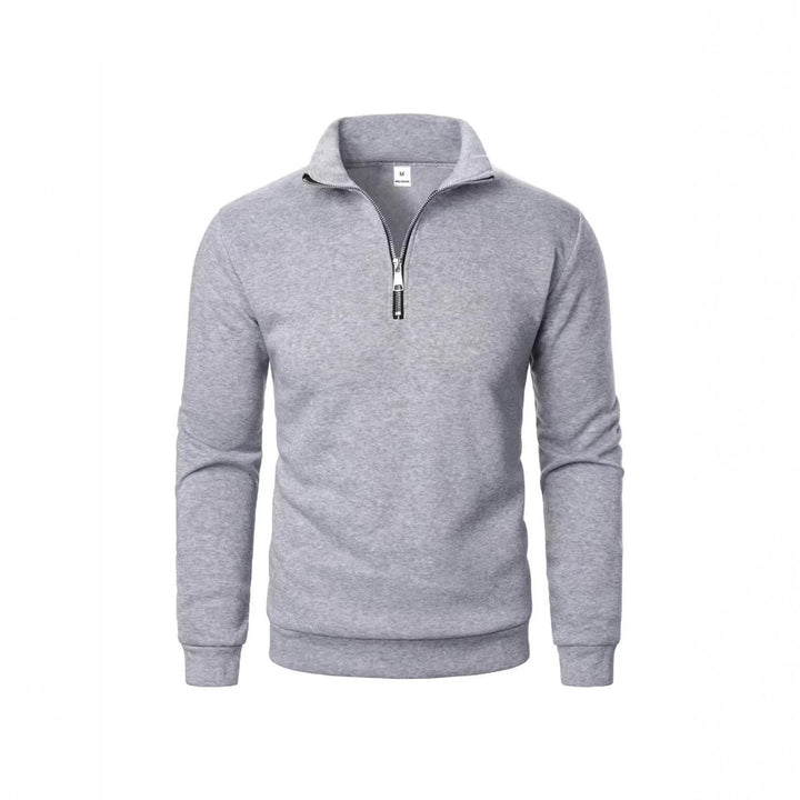 Herresweatshirt med lynlås og moderne stående krave Skovae