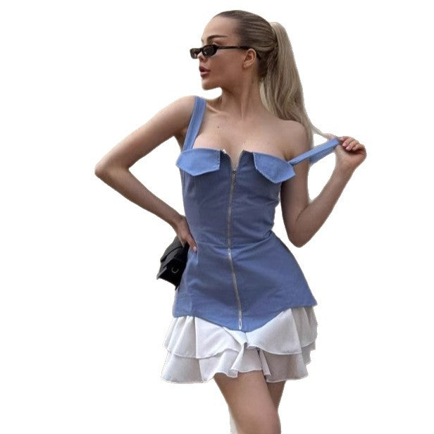 Damer Legende Bustier Kjole med Flæsedetaljer Stilla