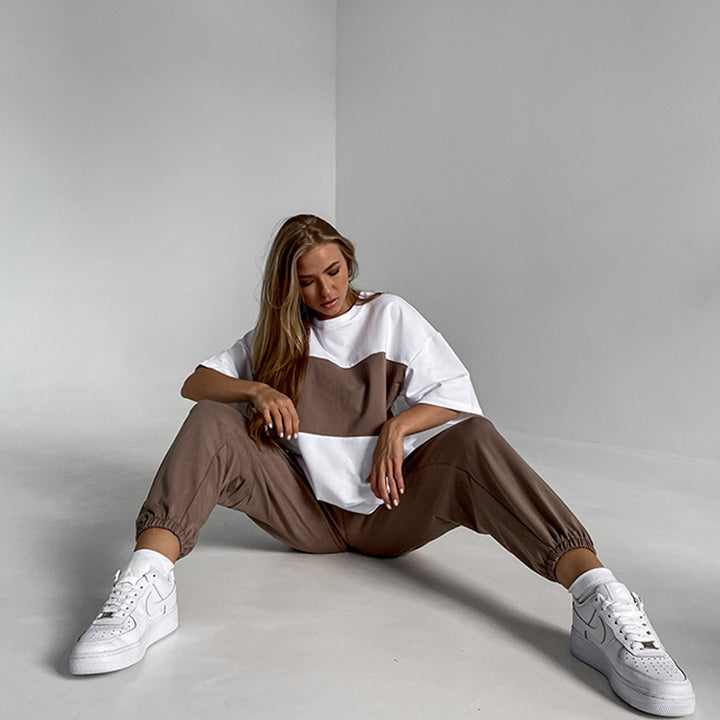 Dame afslappet sportssæt med oversized top og behagelige joggingbukser Stilla