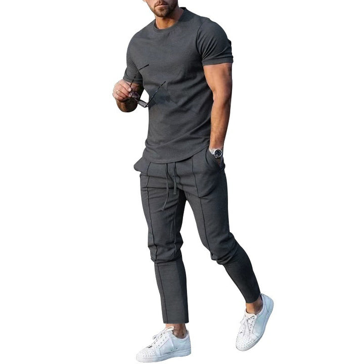 Herrer afslappet sport outfit med åndbart T-shirt og løs joggingbukser Stilla