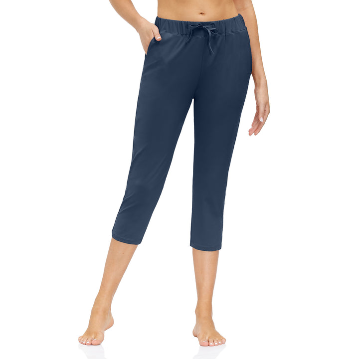 Dame Sporty 3/4-bukser med elastisk talje og praktiske sidelommer Stilla