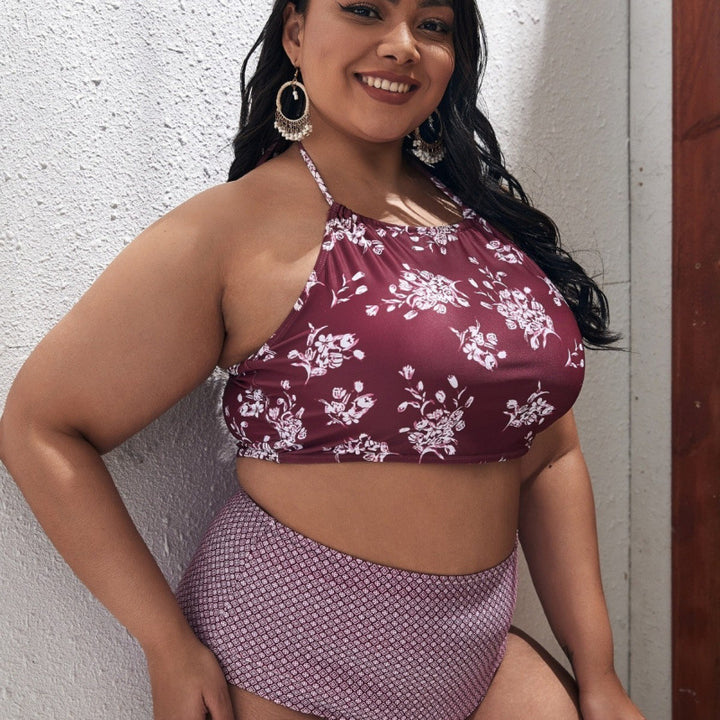 Dame Højskåret Bikini med moderigtigt Cropped-Top Skovae