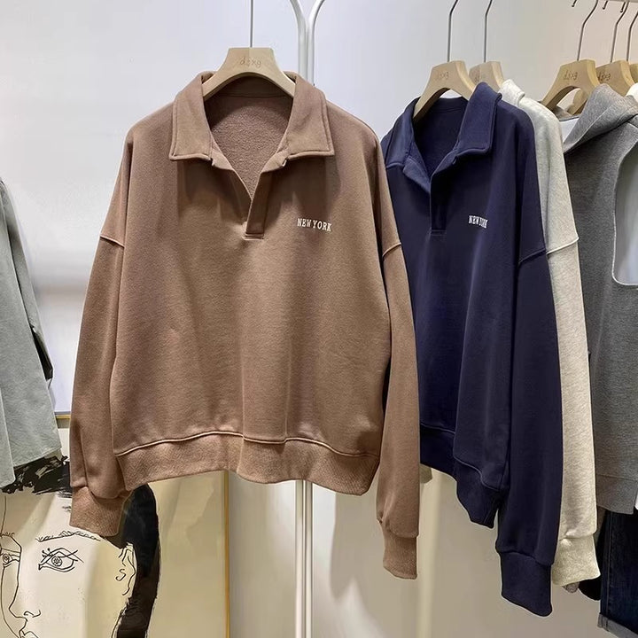 Femme Stilfuld Fjerde-lynlåse Pullover Sweatshirt Stilla