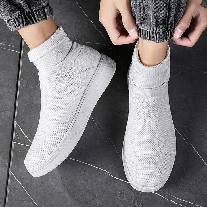 Herrer High-Top Åndbar Strik-Sneaker med Dæmpning Støtte Stilla