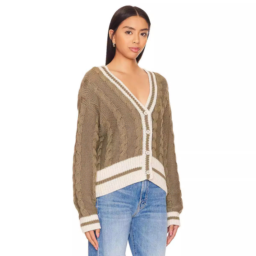 Femme Kabelstrik Korte Cardigan Stilla