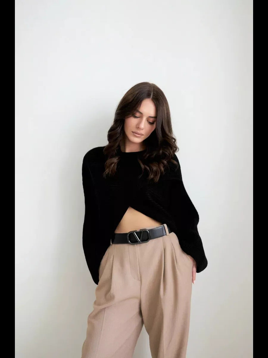 Femme Chunky Cropped Strikpullover Stilla