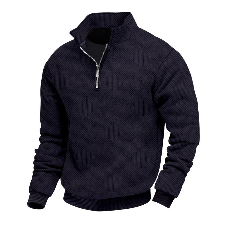 Herre sweater med høj krave og struktureret design Stilla