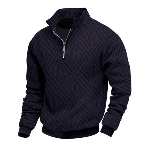 Herre sweater med høj krave og struktureret design Stilla