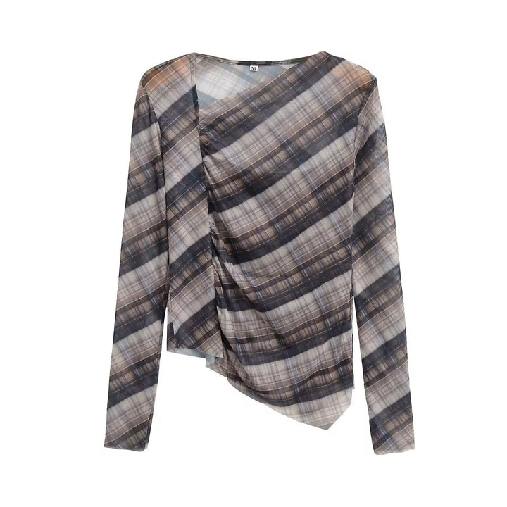 Femme Draped Ternet Bluse Stilla