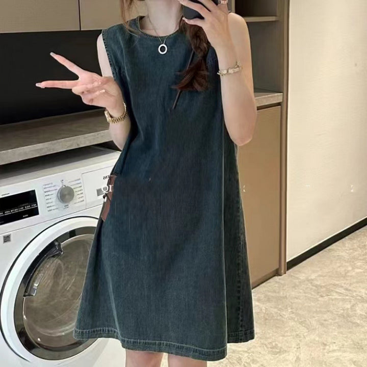 Dame A-linje Denim Kjole Stilla