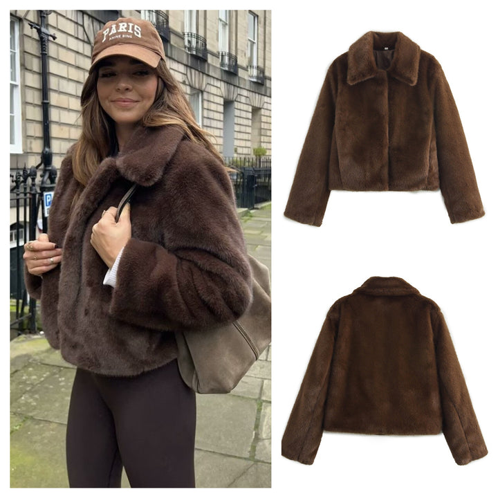 Kvinders Cozy Faux Fur Jakke Stilla
