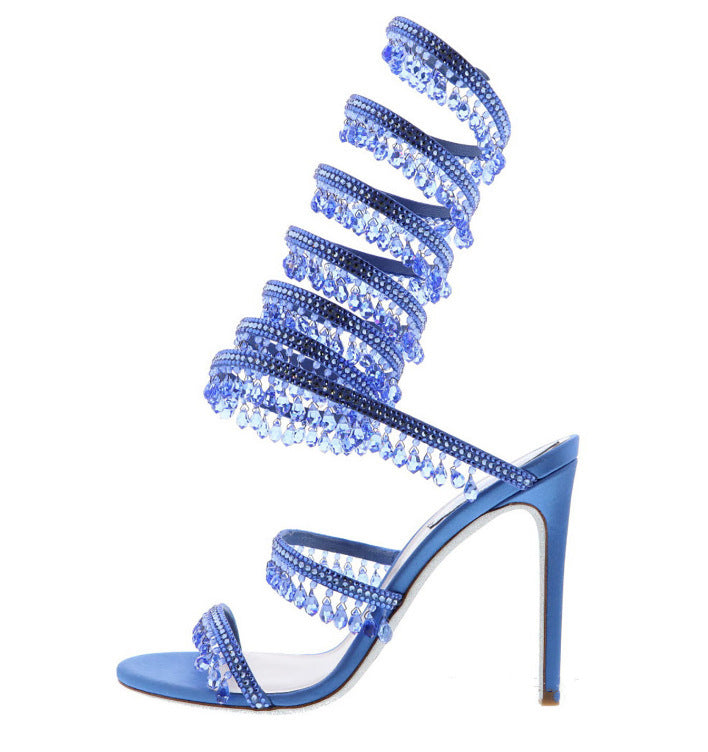 Femme Glamorous kryst dekoreret højhælede sandaler Stilla