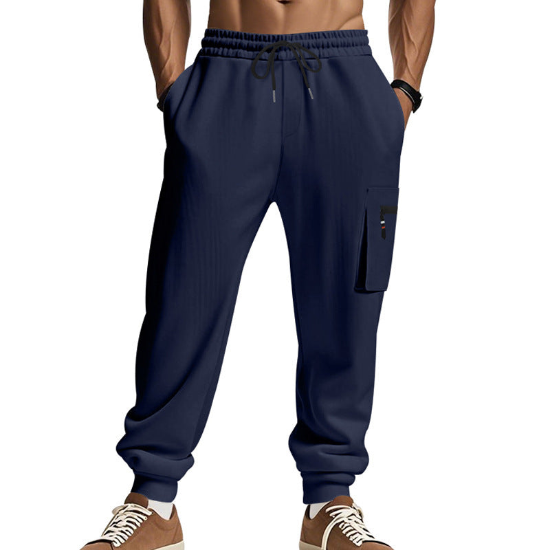 Herrer behagelige Cargo-joggingbukser med elastisk talje og funktionelle lommer Stilla
