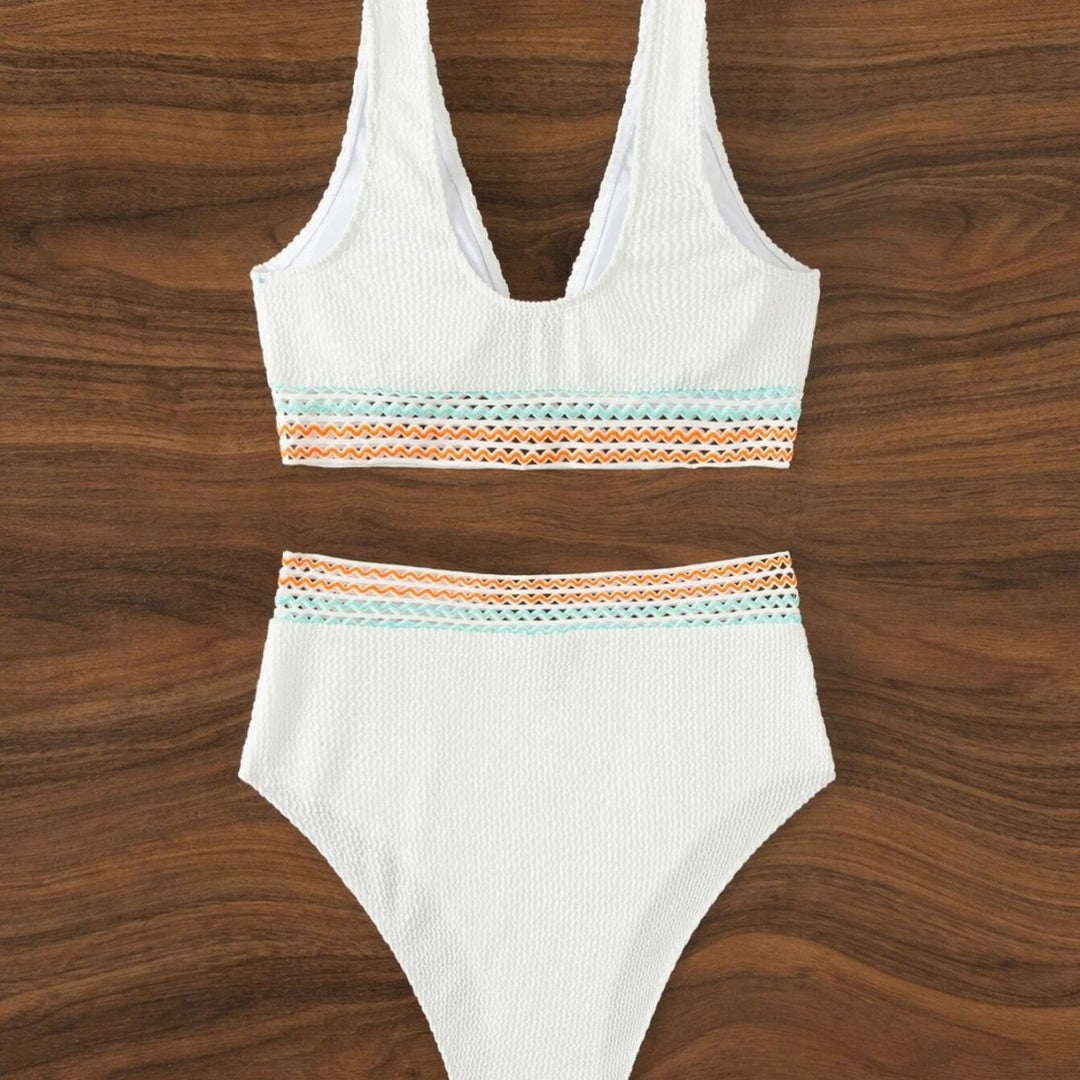 Dame Højtskåret Bikini med trendy netdetaljer Stilla