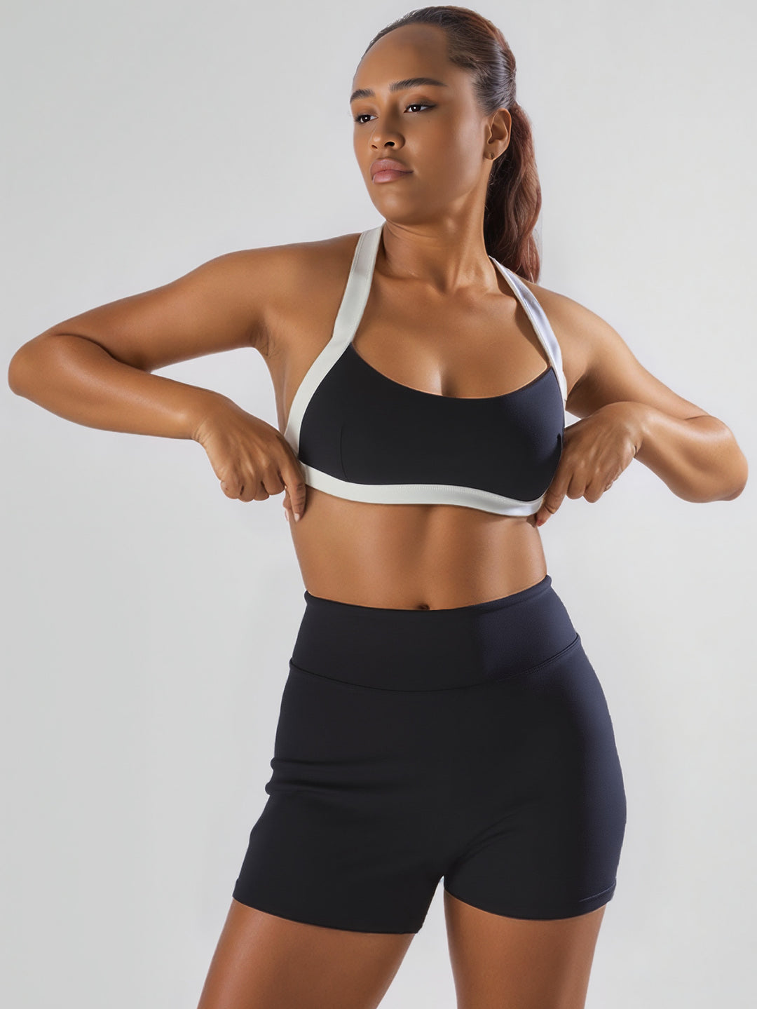 Dame Sport-Bikini-top med højt skårede shorts Skovae