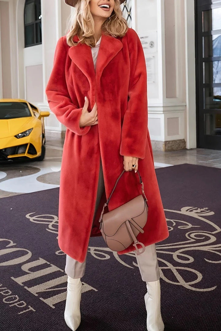 Dame elegant bomuldsfrakke med oversized snit og smart revers Stiila