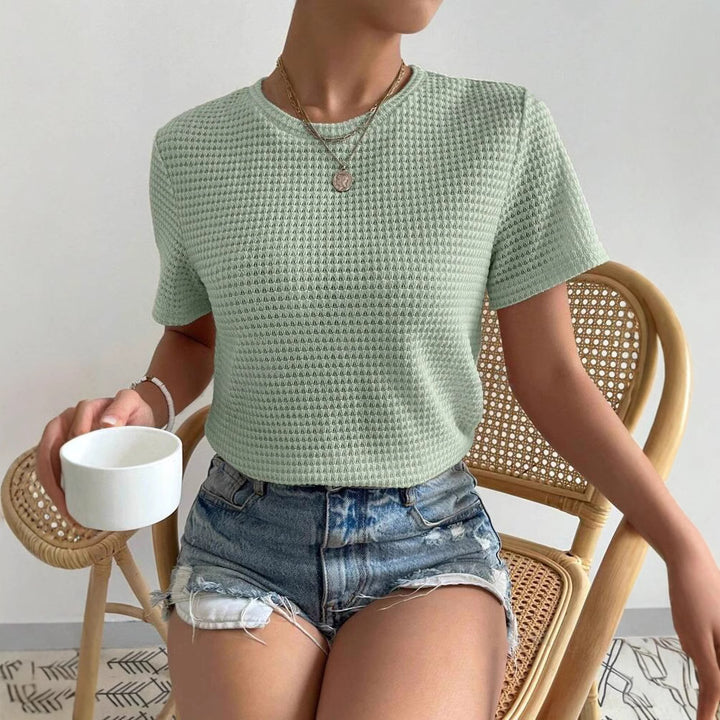 Dame struktureret Basic-T-shirt Stilla