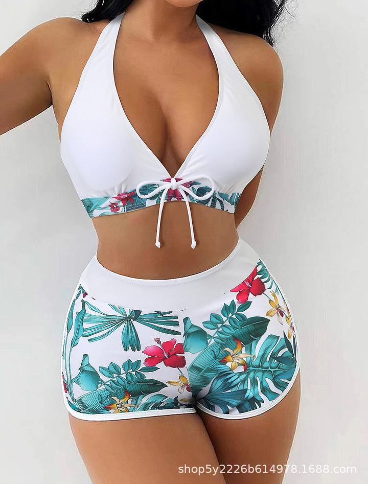 Dame Bikini sæt med højt skårede shorts Skovae