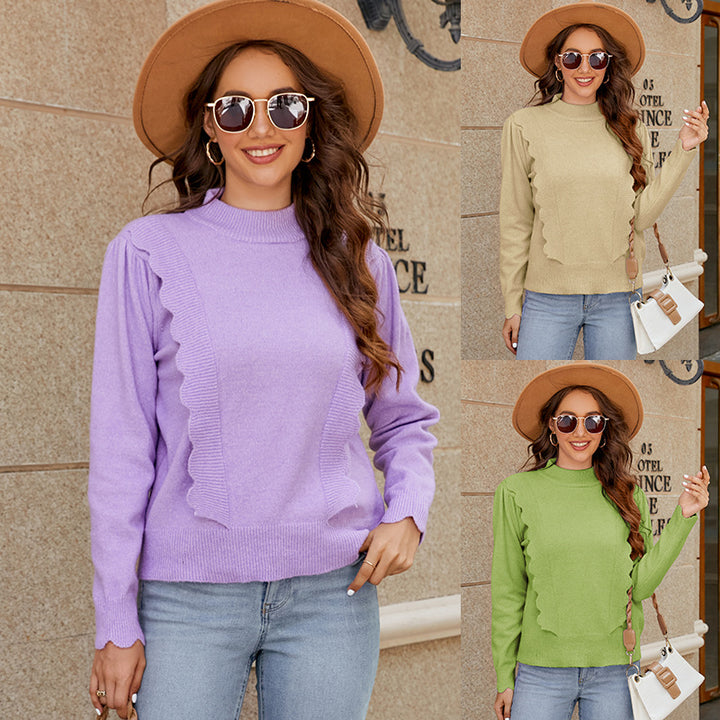 Damebluse med dekorativ krave Stilla