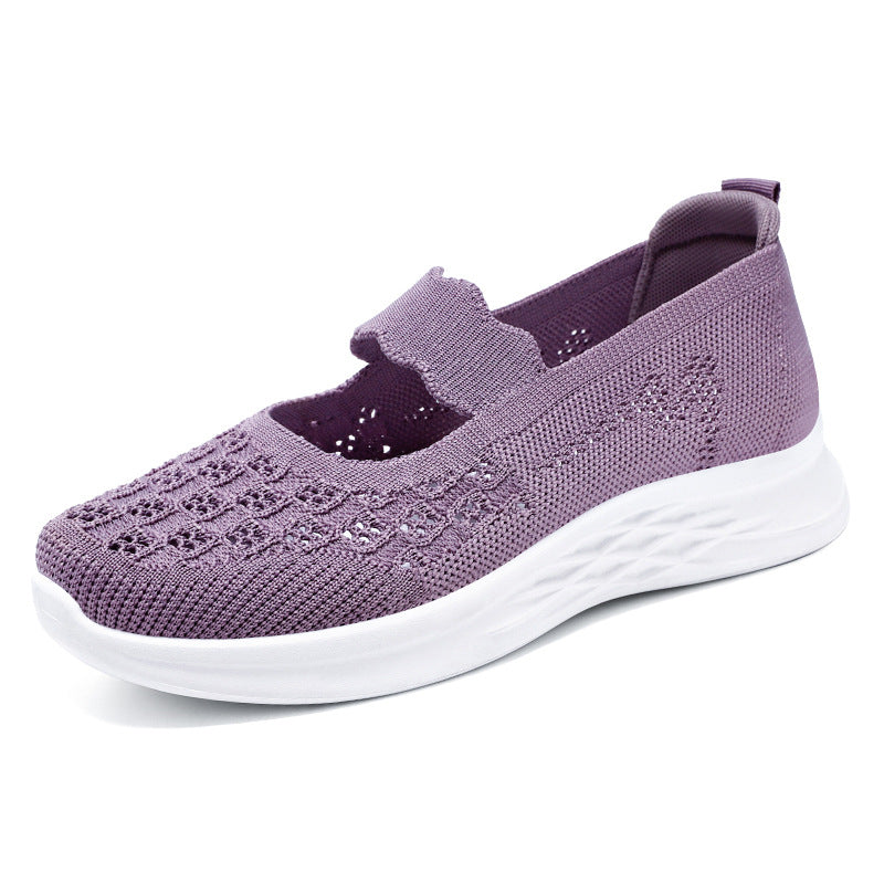 Femme Åndbare Slip-On Mary Jane Sneakers med Komfort Stretch-Overdel Stilla