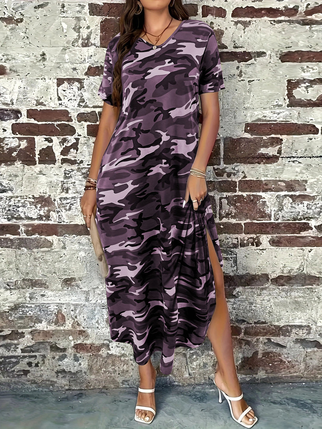 Dame afslappet camouflage-kjole Stilla
