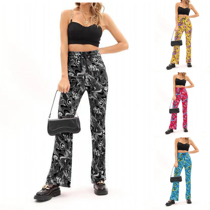 Dame blomstermønster flared pants Stilla