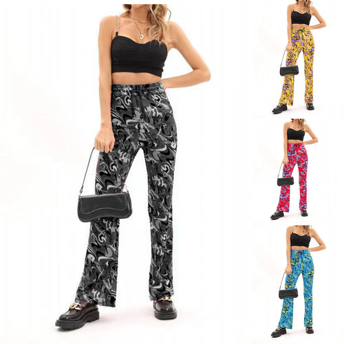 Dame blomstermønster flared pants Stilla