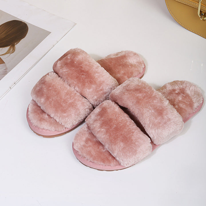 Dame hjemmesko med blød plysch og trendy dyremotiv Stilla
