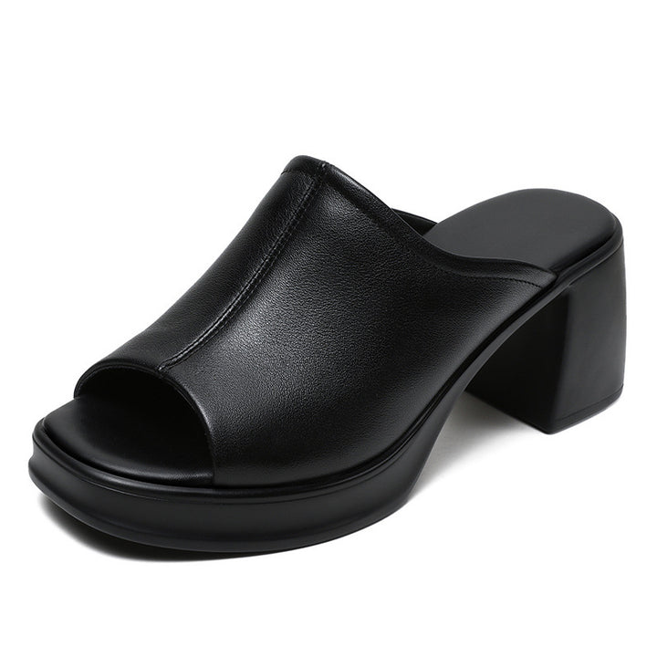 Dame Åben-Tå Blokhæl Pantoletten Stilla