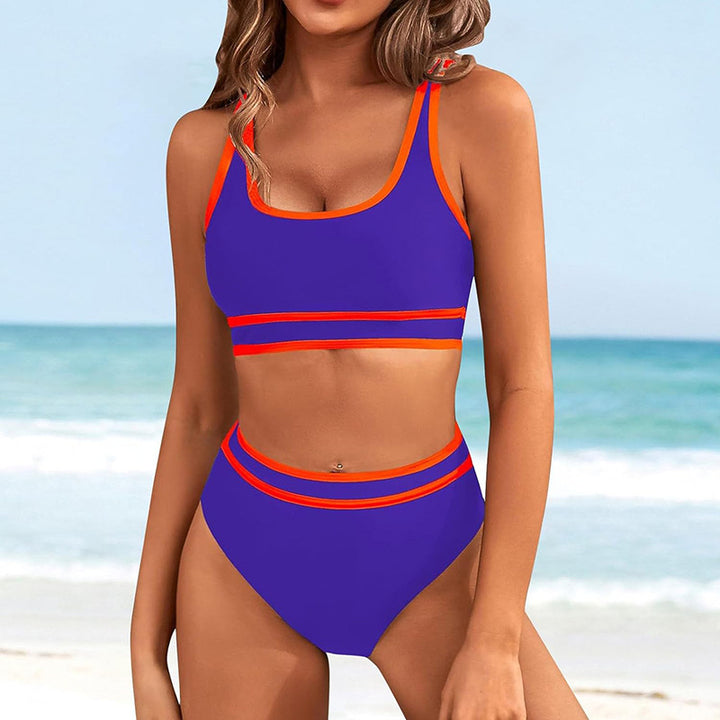 Dame bikini-sæt med høj talje og sporty design Stilla