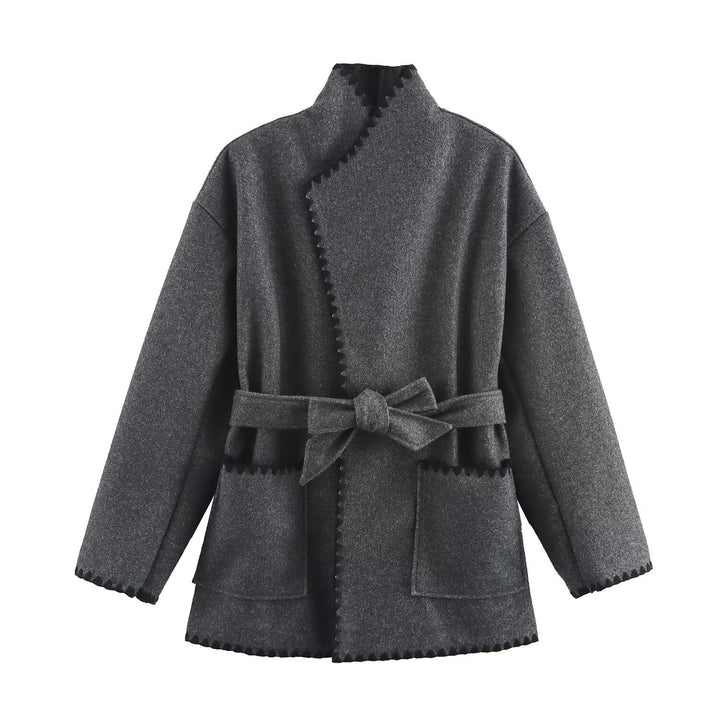 Femme Oversized Behagelig Viklejacket med Bælte og Lommer Stilla