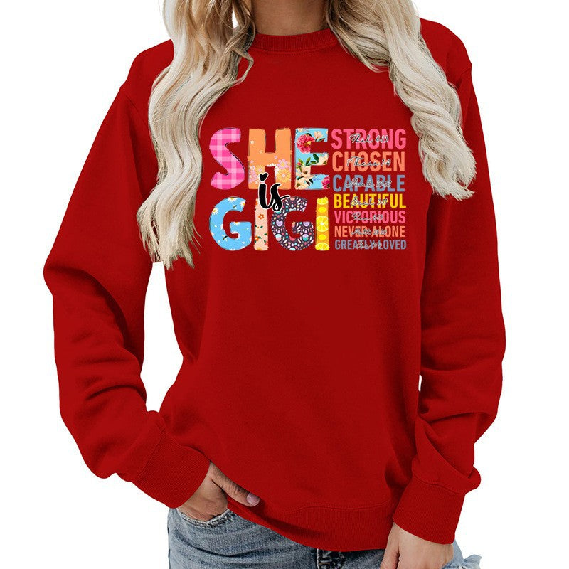 Kvinders sweatshirt med inspirerende tekstdesign Stilla