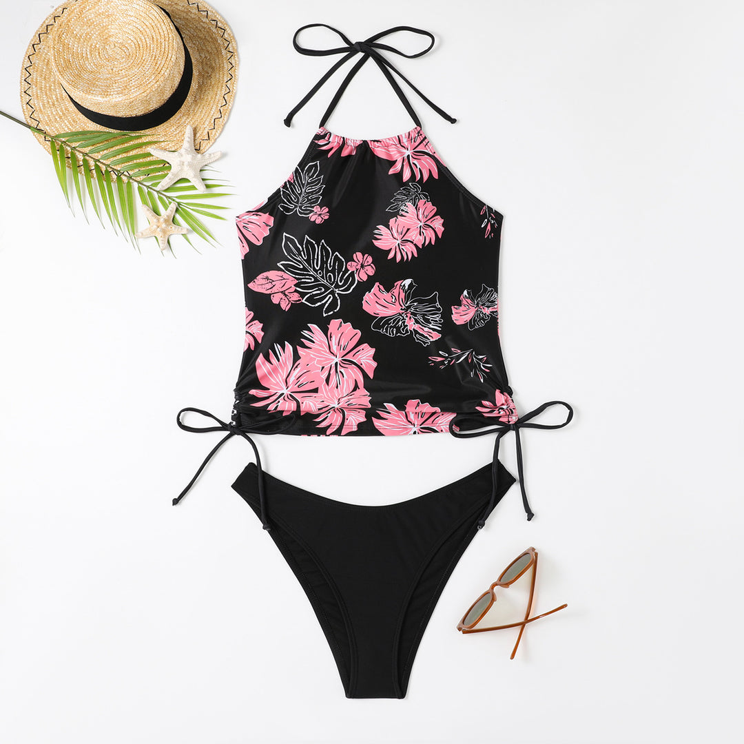 Dame bikini sæt med trendy palmemotiv og justerbar top Stilla