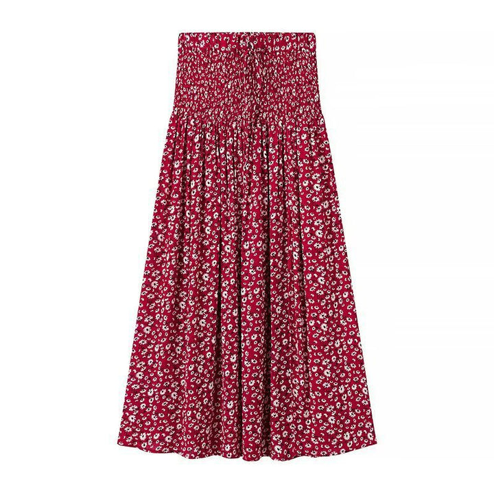 Dame Crop-top og Maxiskørt sæt med floral design Stilla